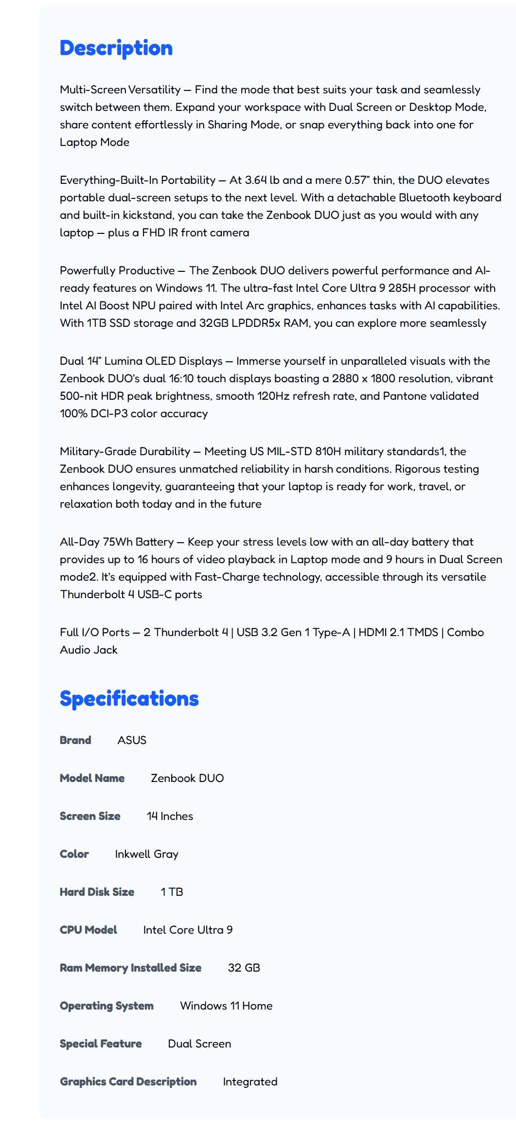 Project Description Dection
