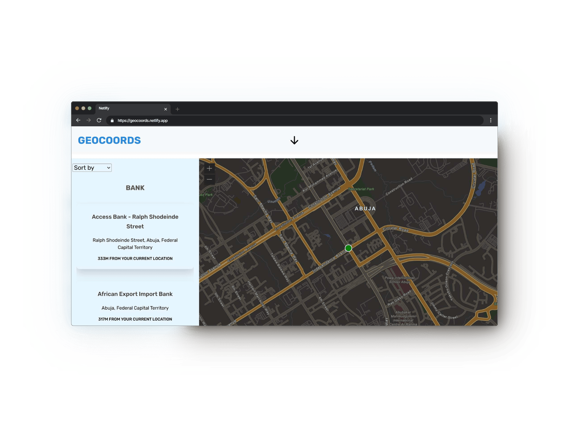 Geocoordinates web application | Geocoords